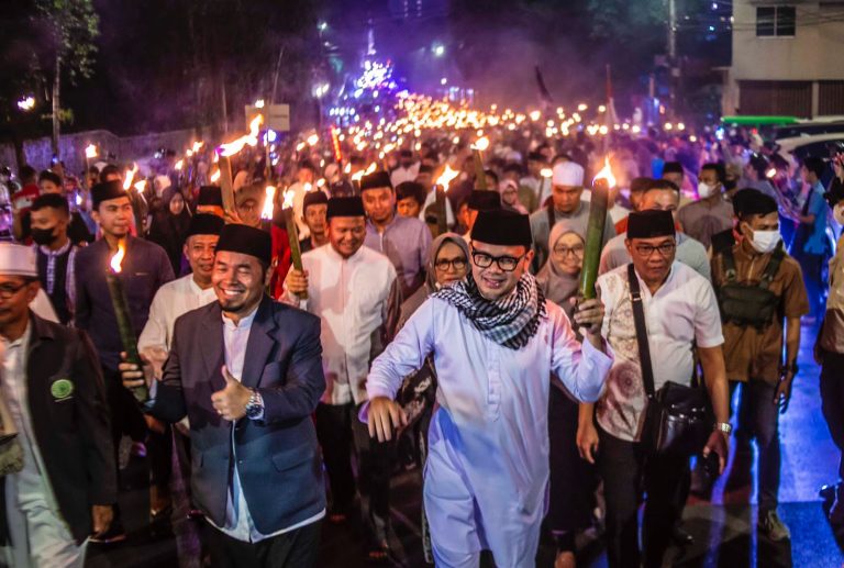 Pawai Obor Rayakan Tahun Baru Islam di Kota Bogor