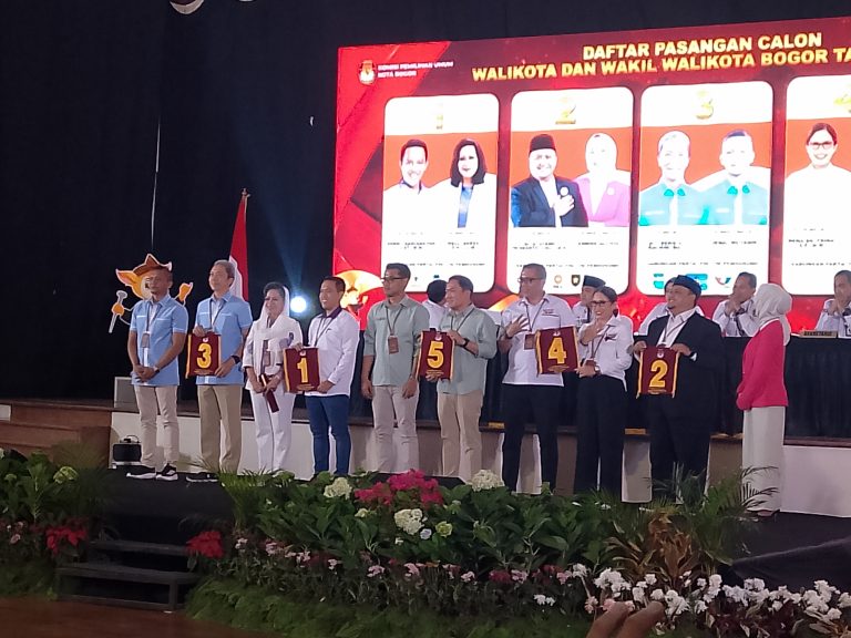 KPU Tetapkan Nomor Urut Pasangan Calon Walikota dan Wakil Walikota Bogor di Pilkada 2024
