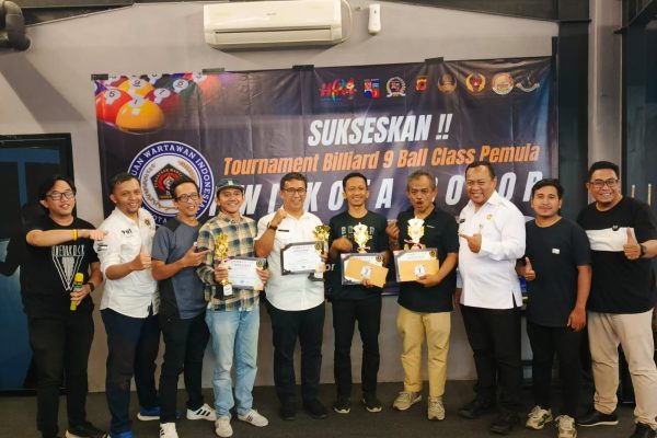 Gelar Turnament Biliard, PWI Kota Bogor: Jadi Sarana untuk Mempersatukan Berbagai Unsur dan Elemen