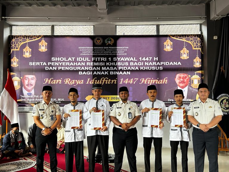 584 WBP Lapas Bogor Terima Remisi Idulfitri 1447 H, Empat Langsung Bebas