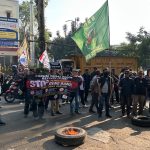 Forum Ormas Bogor Bersatu (FOBB) menggelar aksi unjuk rasa di kawasan Rumah Sakit Marzuki Mahdi (RSMM), Kota Bogor, Jumat (19/6).